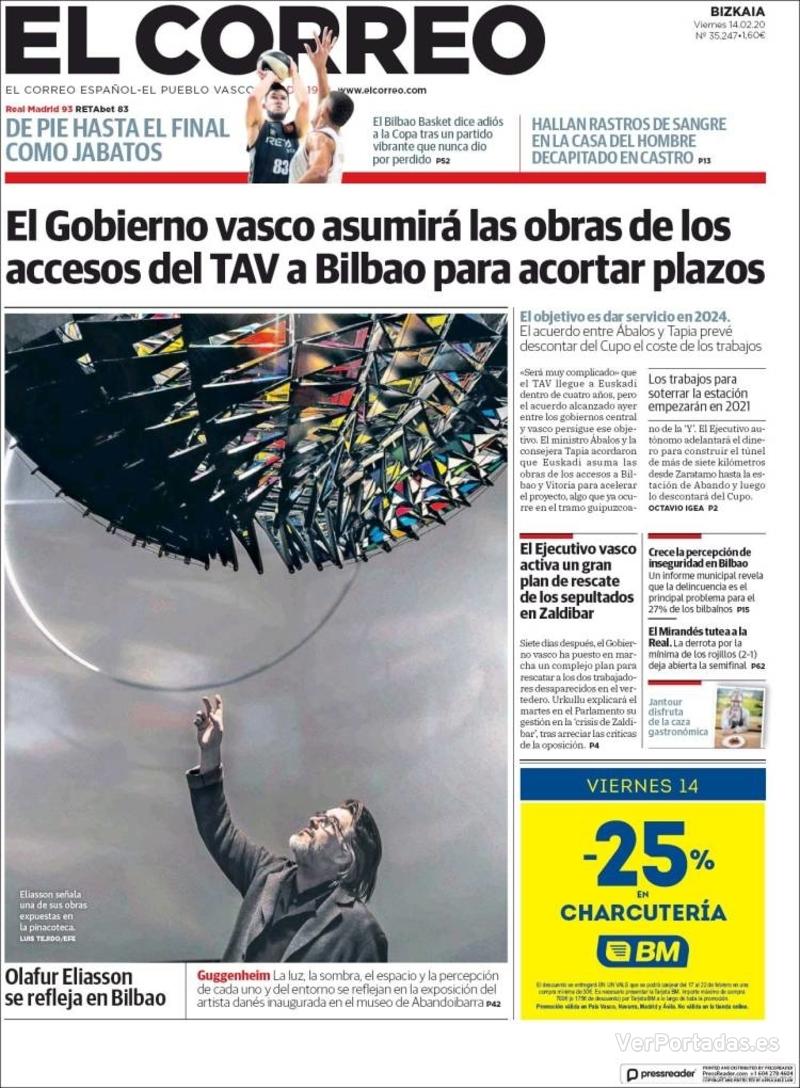 Portada El Periódico 2020-02-14