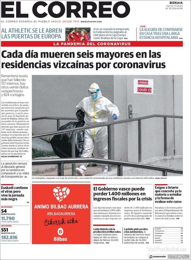 Portada El Periódico 2020-04-17