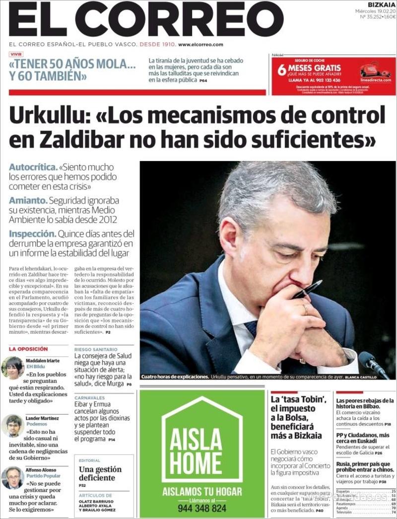Portada El Periódico 2020-02-19