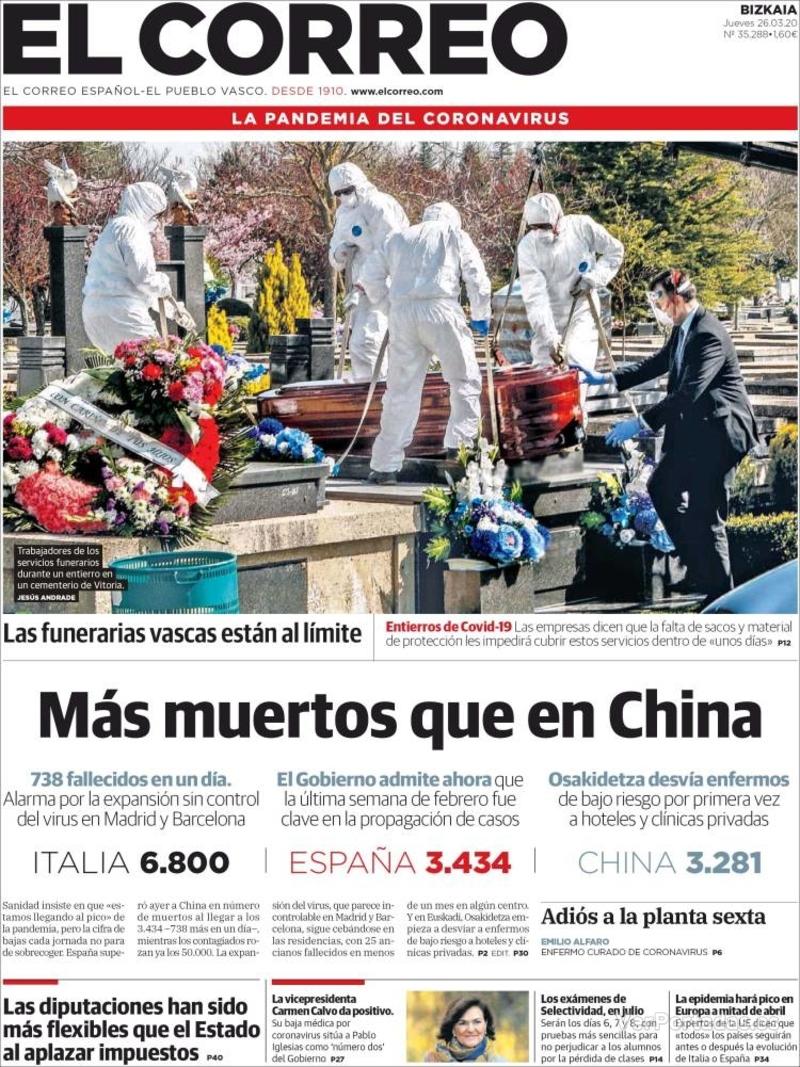 Portada El Correo 2020-03-27