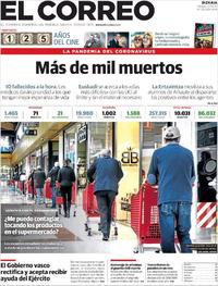 Portada El Correo 2020-03-21