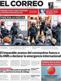 Portada El Correo 2020-01-31