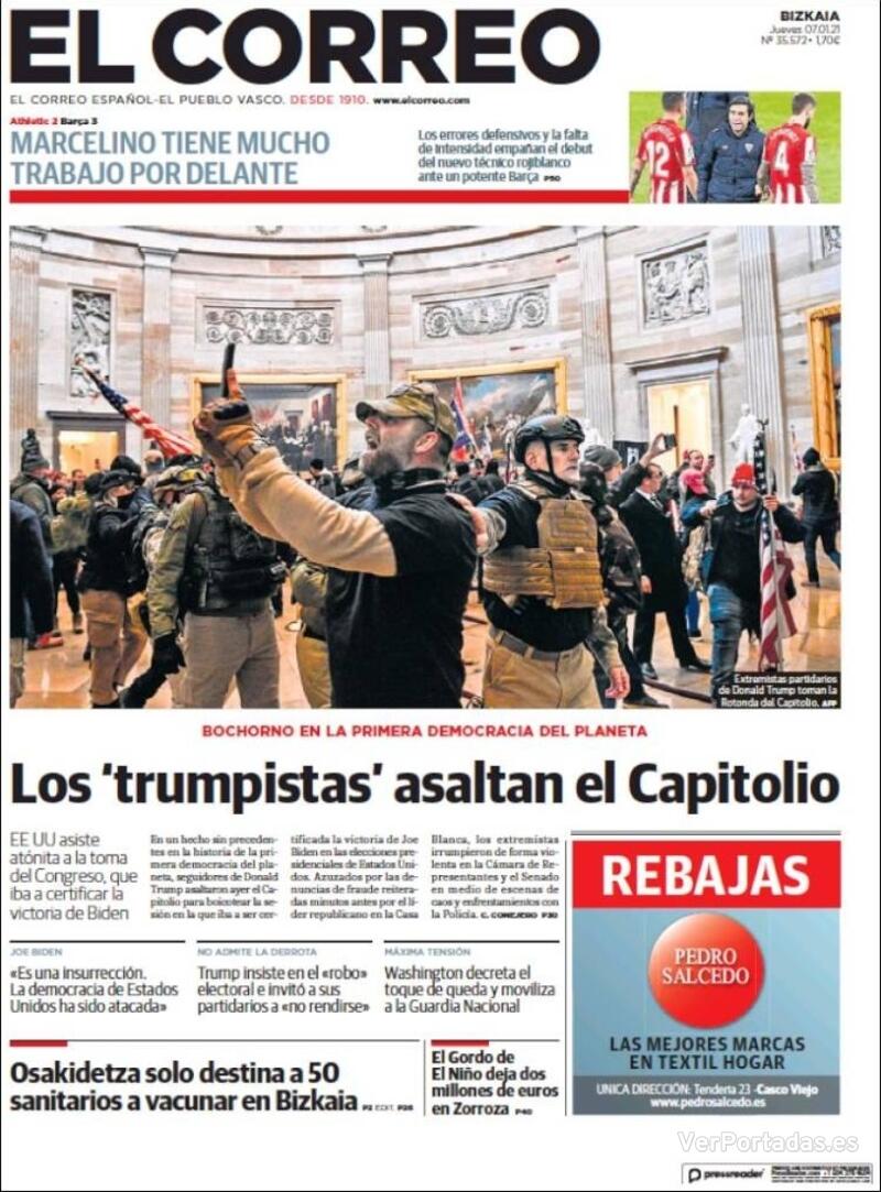 Portada El Correo 2021-01-08