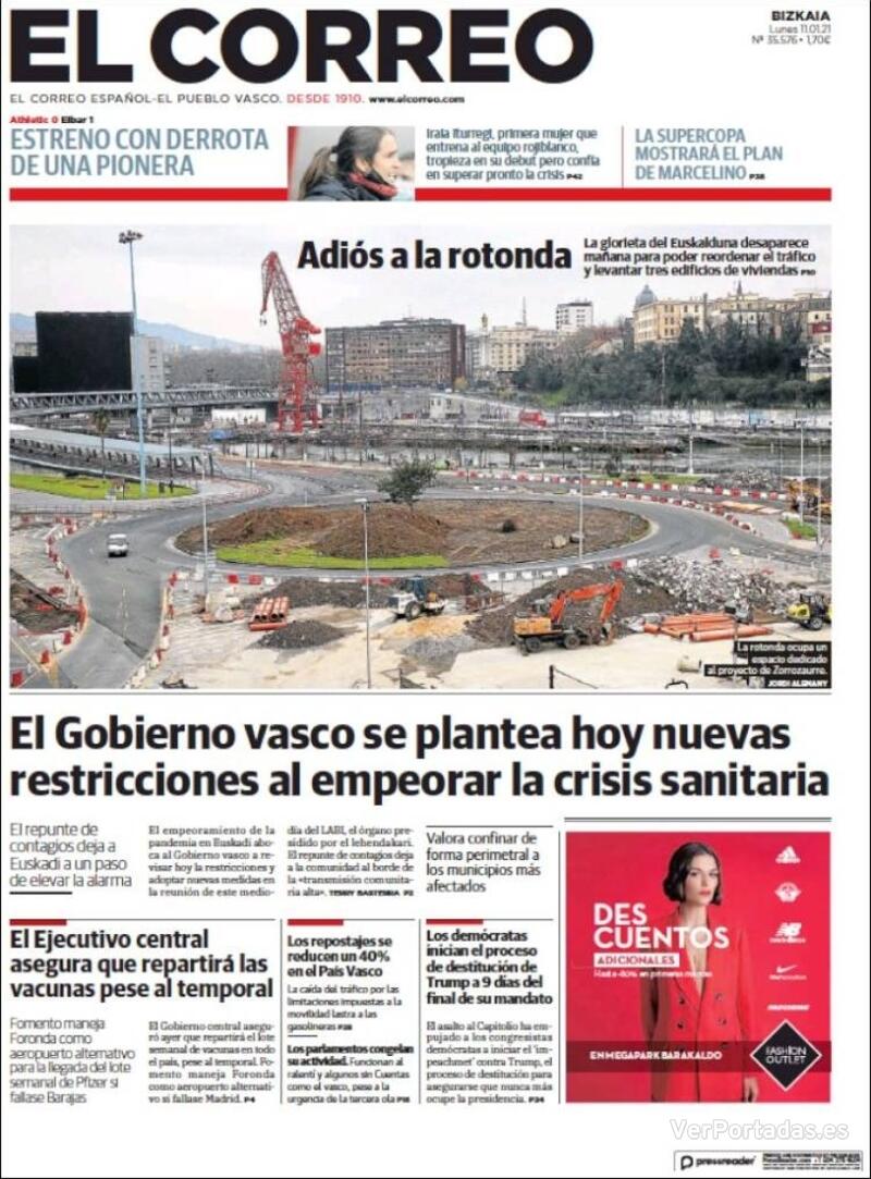 Portada El Periódico 2021-01-11