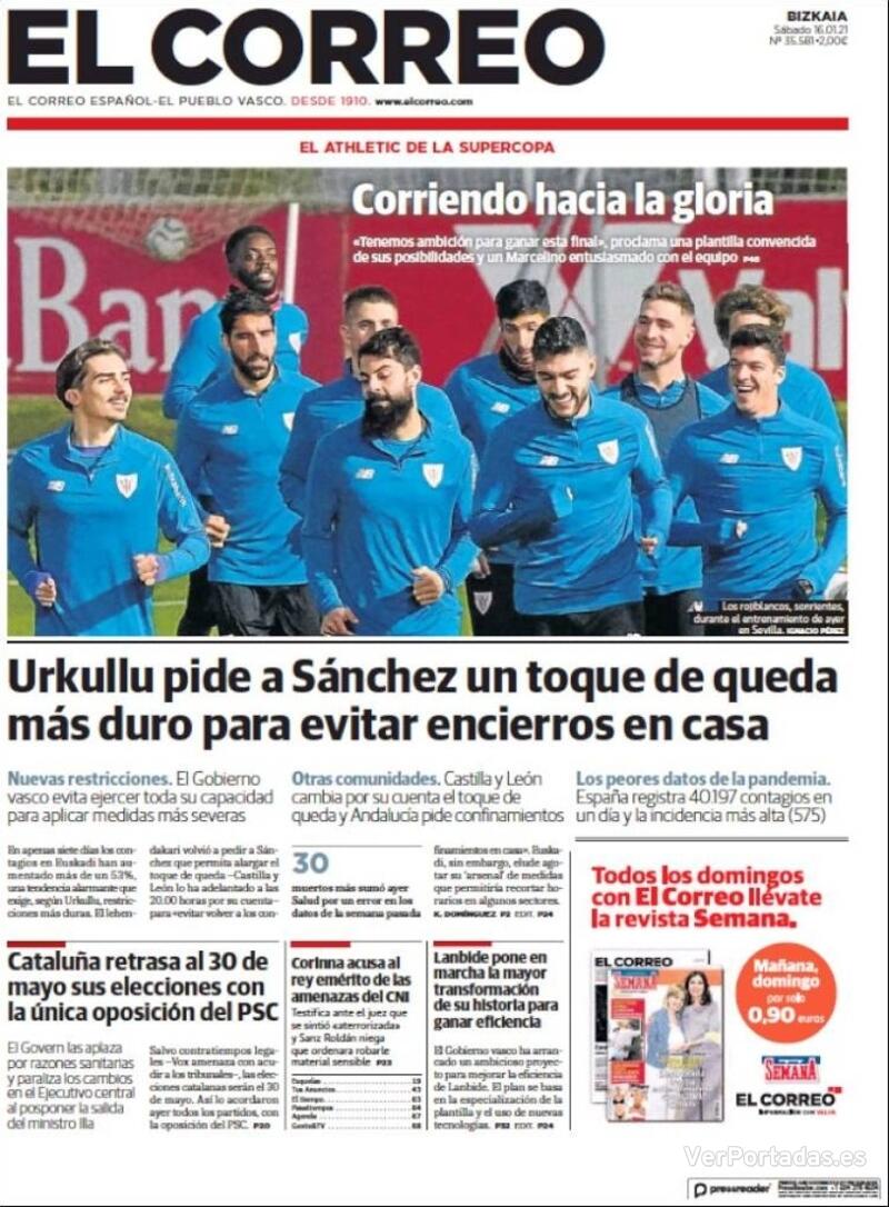 Portada El Correo 2021-01-17