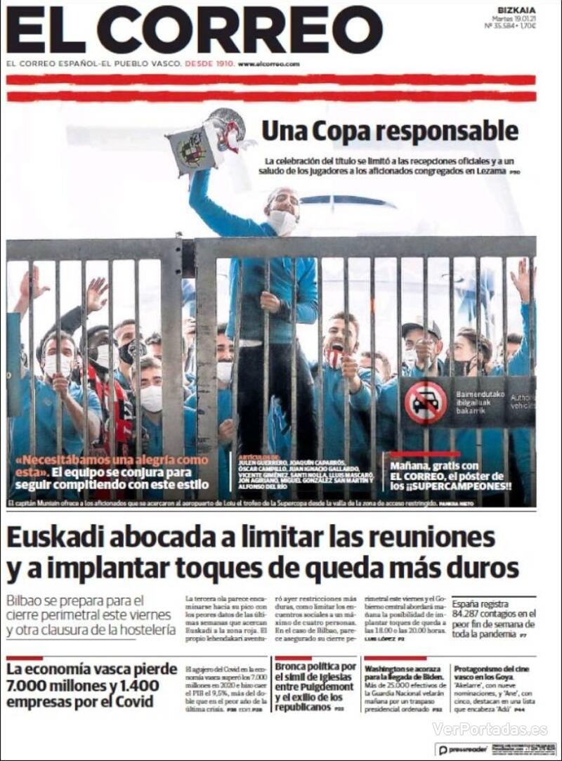 Portada El Correo 2021-01-20