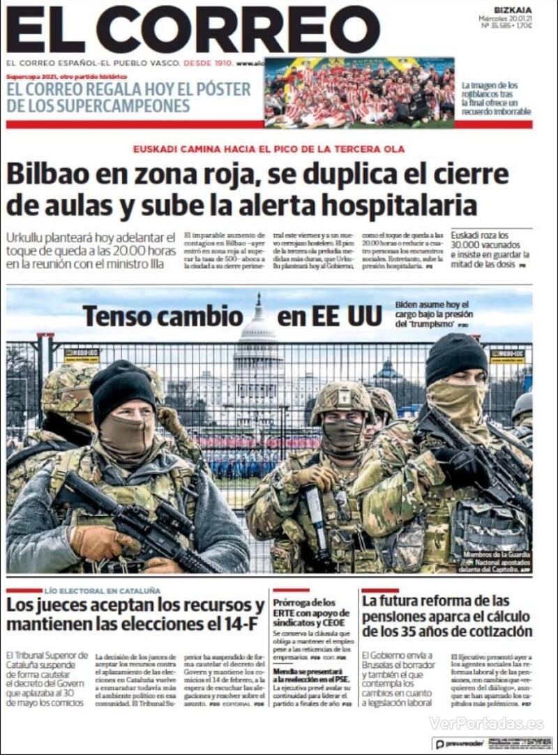 Portada El Correo 2021-01-21