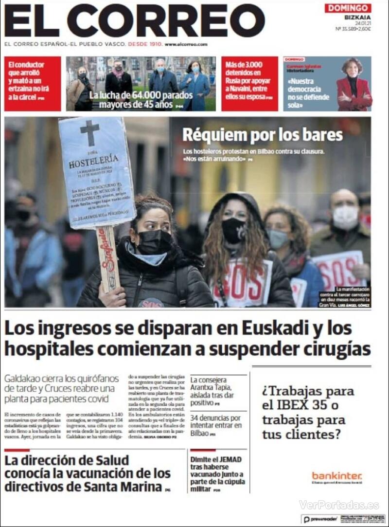 Portada El Correo 2021-01-25