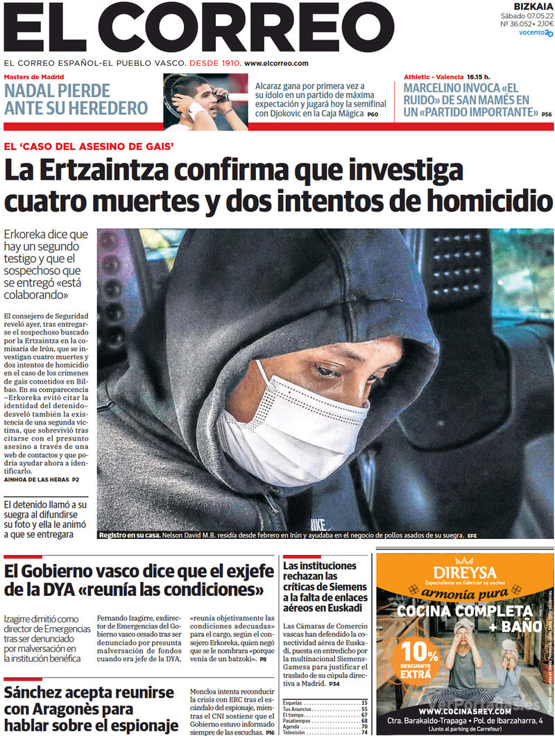 Portada El Correo 2022-05-08