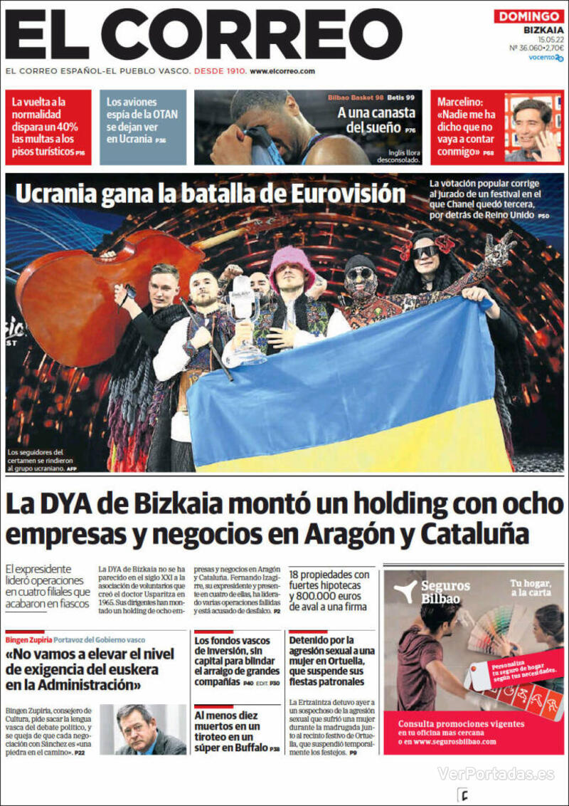 Portada El Correo 2022-05-16