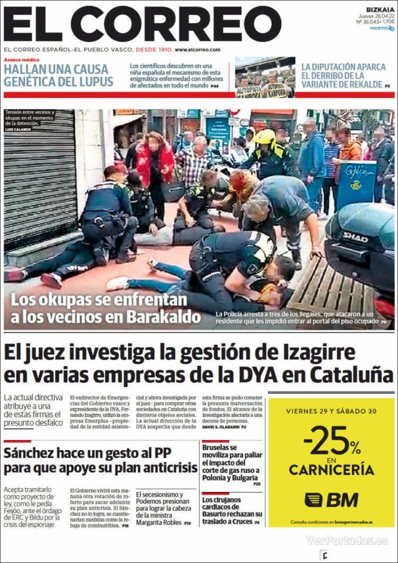 Portada El Correo 2022-04-29