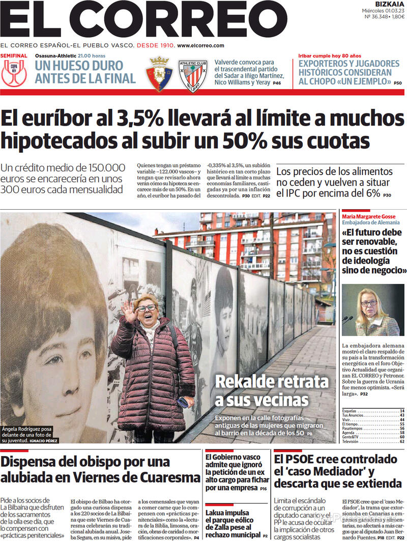 Portada El Correo 2023-03-02