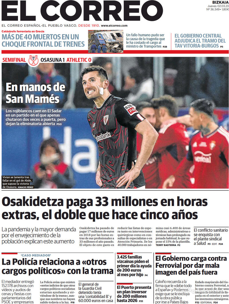 Portada El Correo 2023-03-03