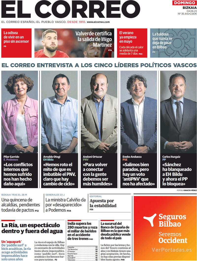 Portada El Correo 2023-06-05