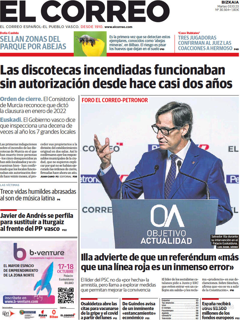 Portada El Periódico 2023-10-03