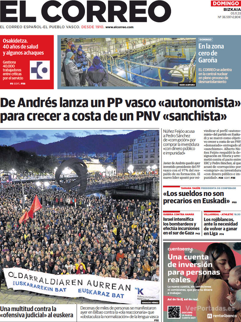 Portada El Periódico 2023-11-05