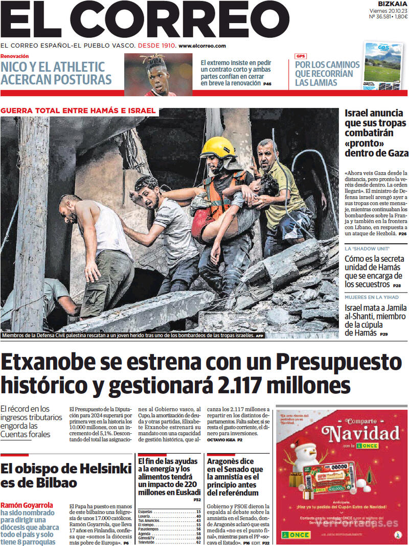 Portada El Periódico 2023-10-20