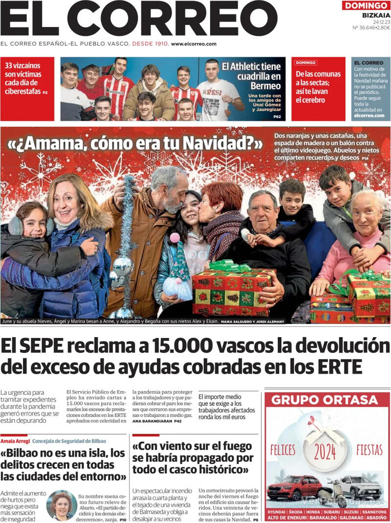 Portada El Periódico 2023-12-24