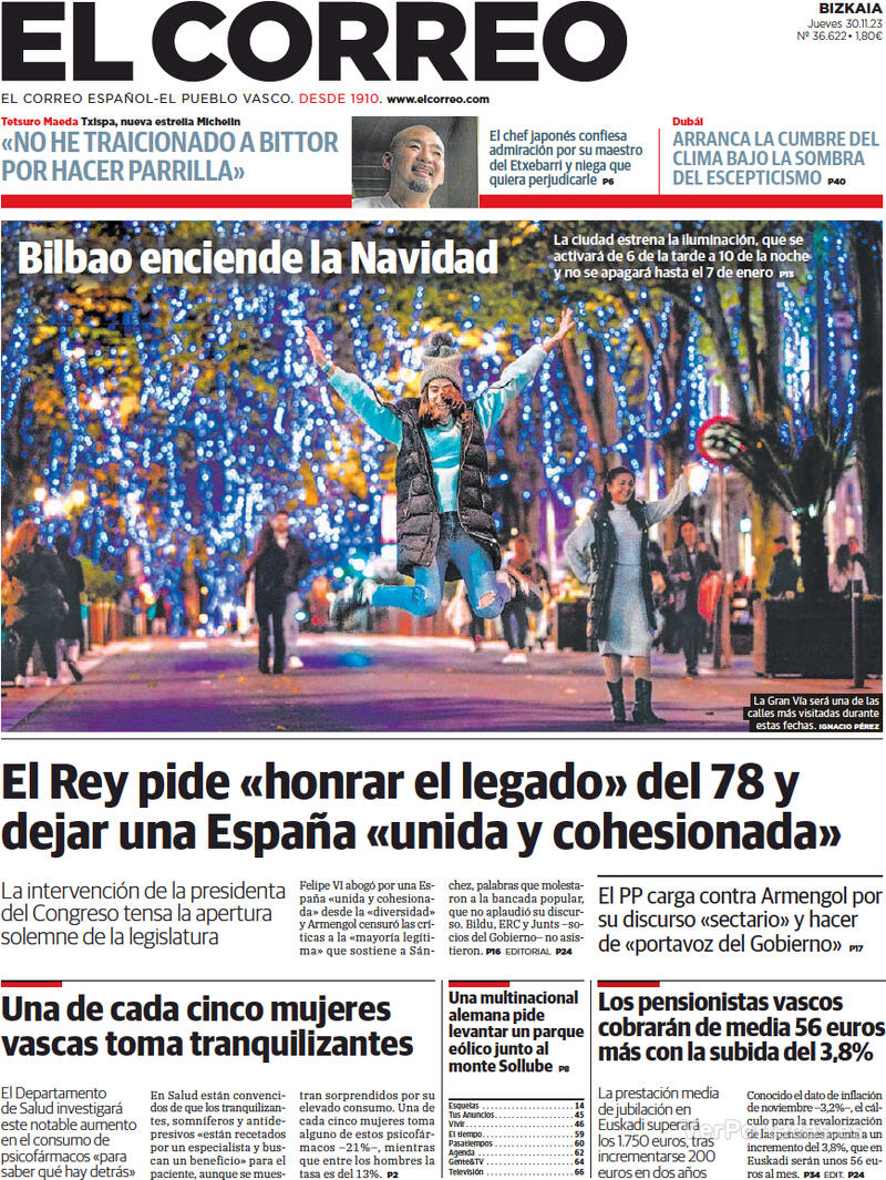 Portada El Periódico 2023-11-30