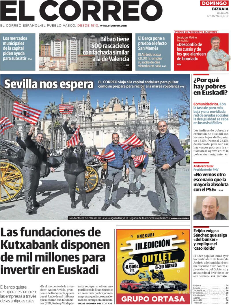 Portada El Correo 2024-03-04