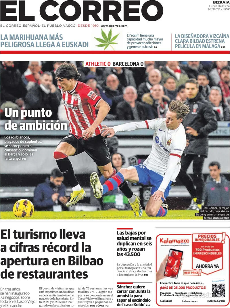 Portada El Correo 2024-03-05