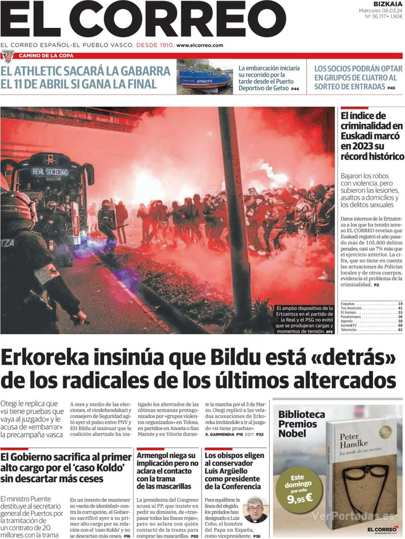 Portada El Correo 2024-03-07