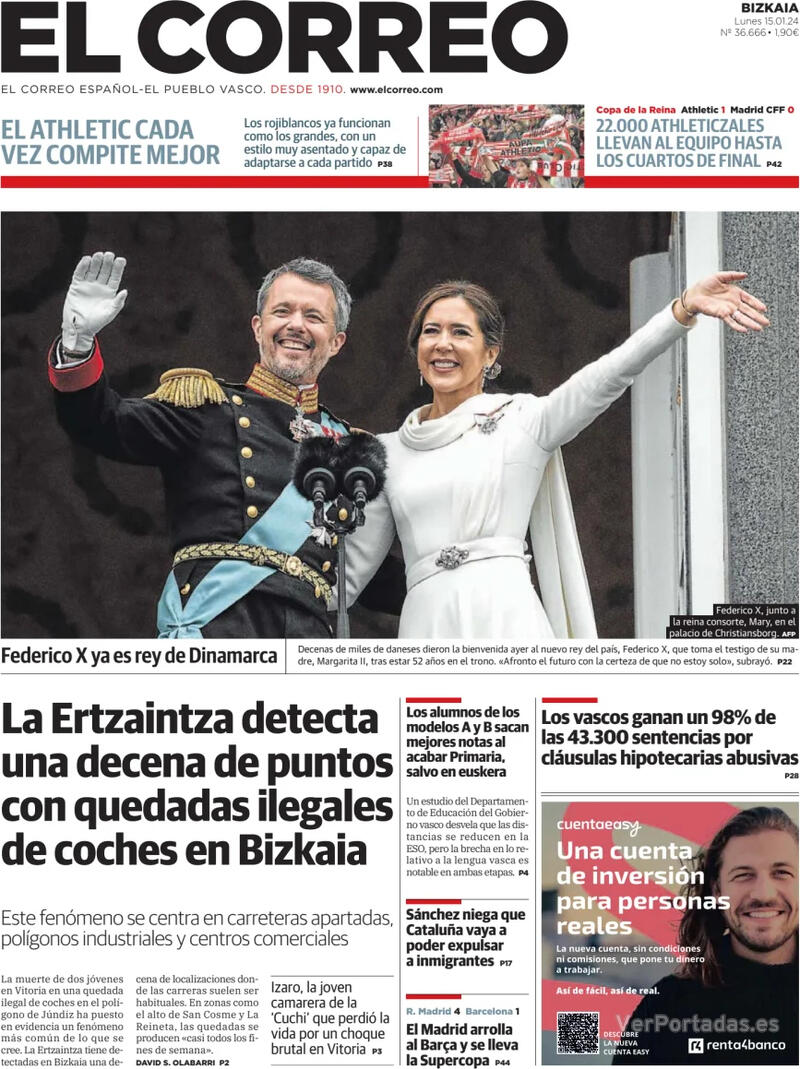 Portada El Periódico 2024-01-15