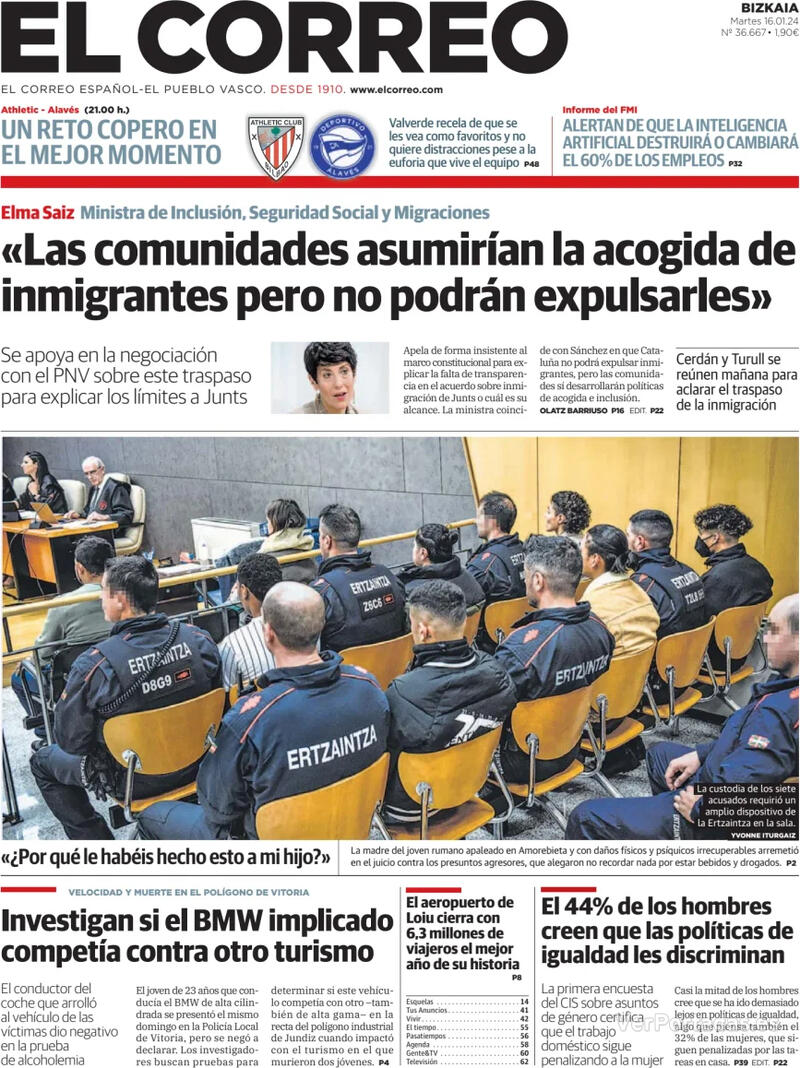 Portada El Periódico 2024-01-16