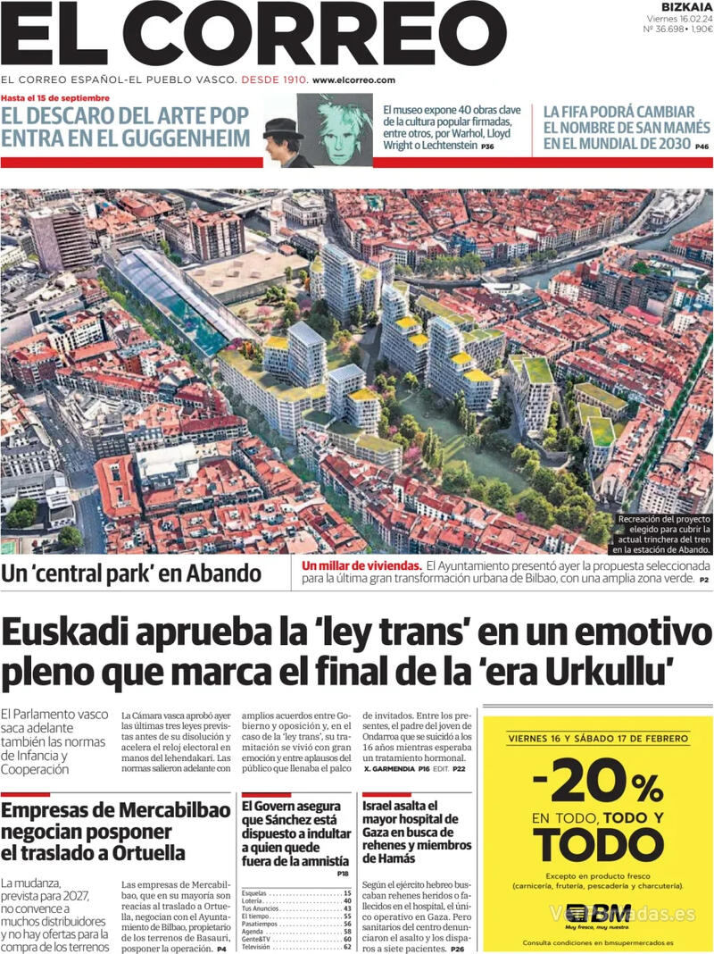 Portada El Periódico 2024-02-16