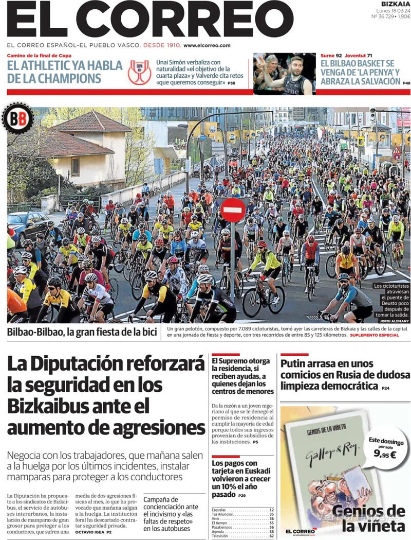 Portada El Correo 2024-03-19