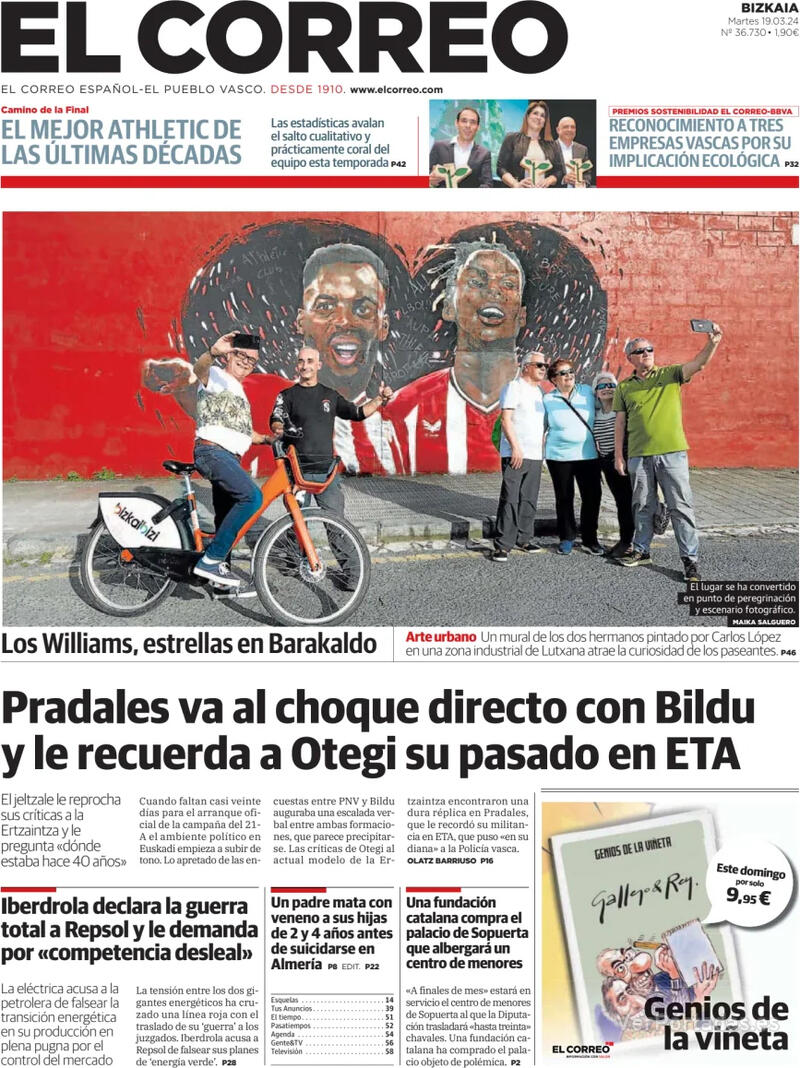 Portada El Correo 2024-03-20