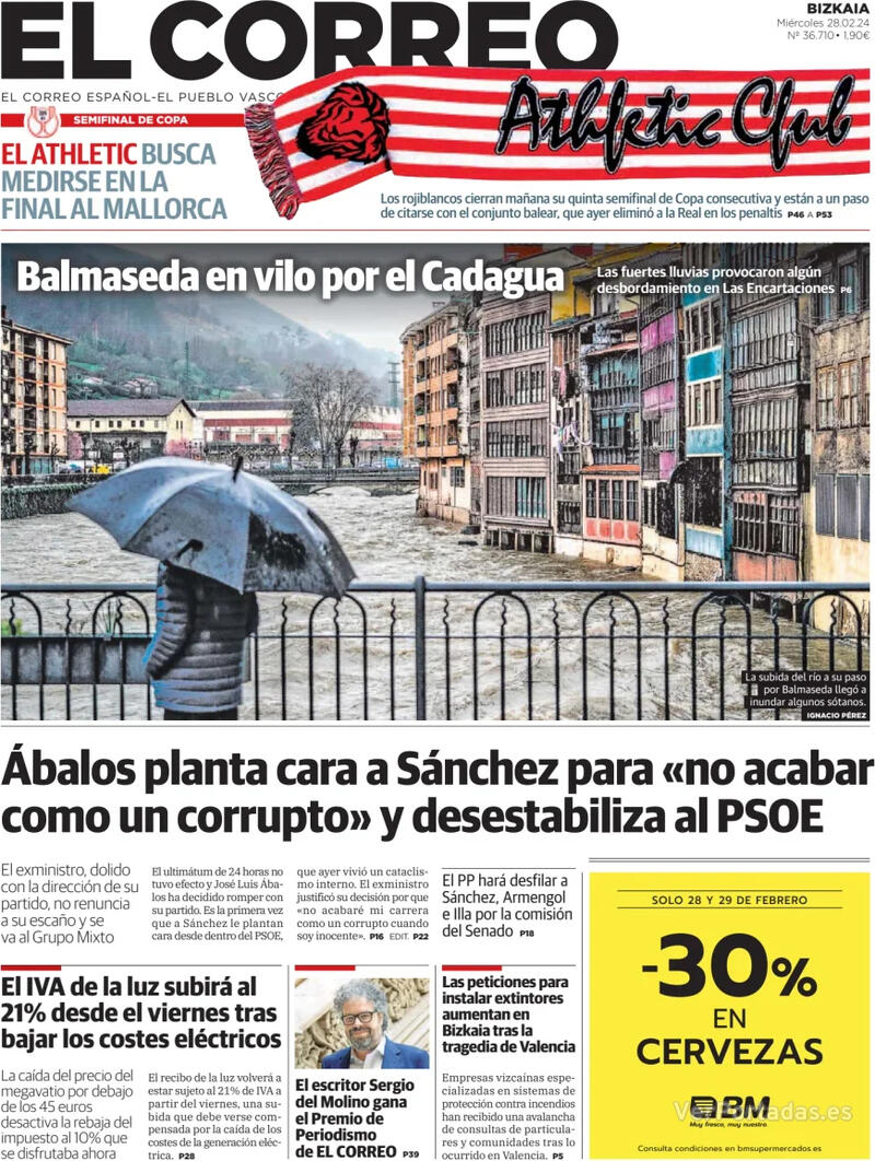 Portada El Correo 2024-02-29