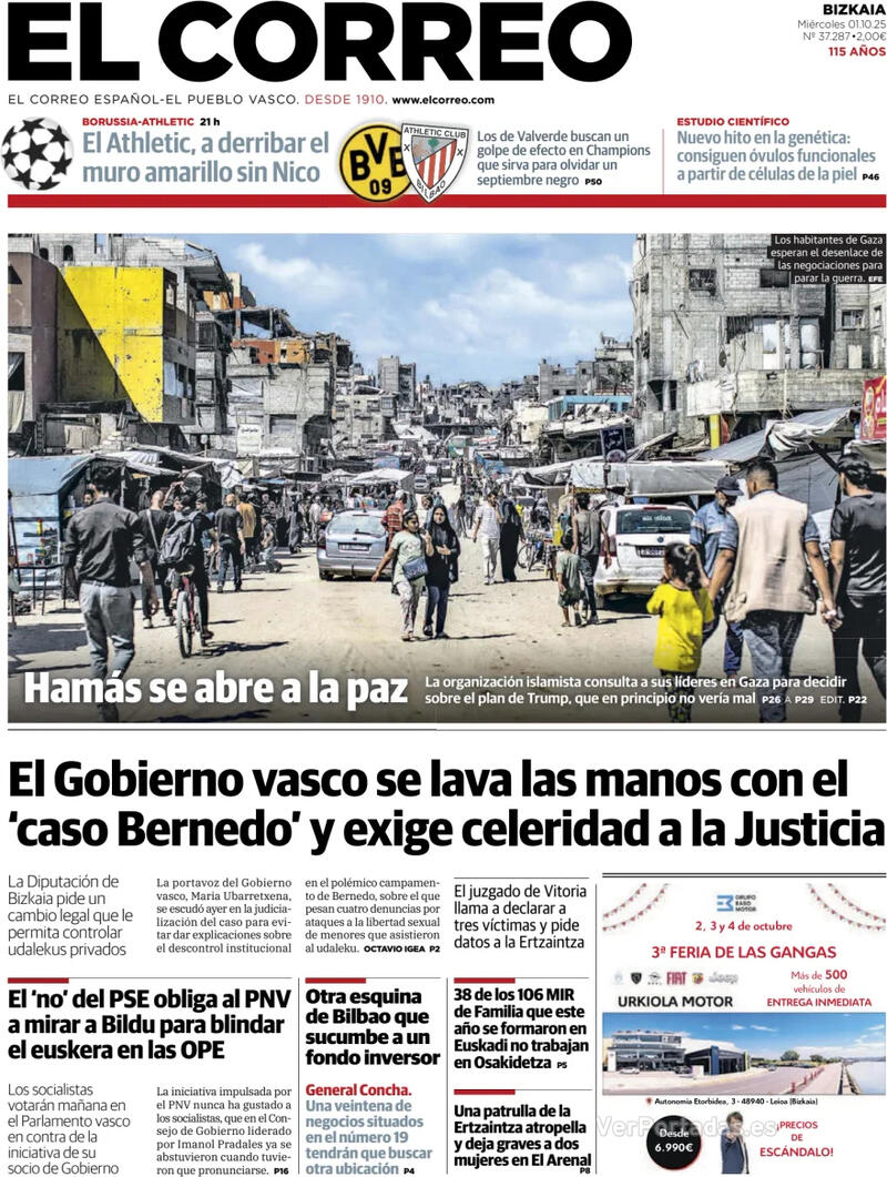 Portada El Periódico 2025-10-01