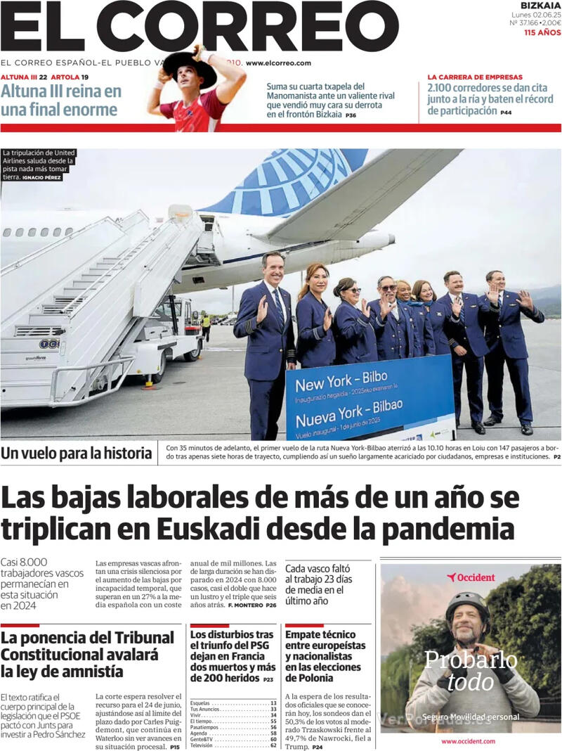 Portada El Periódico 2025-06-02