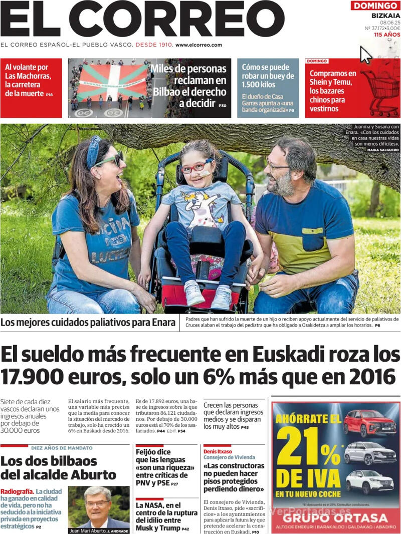 Portada El Periódico 2025-06-08