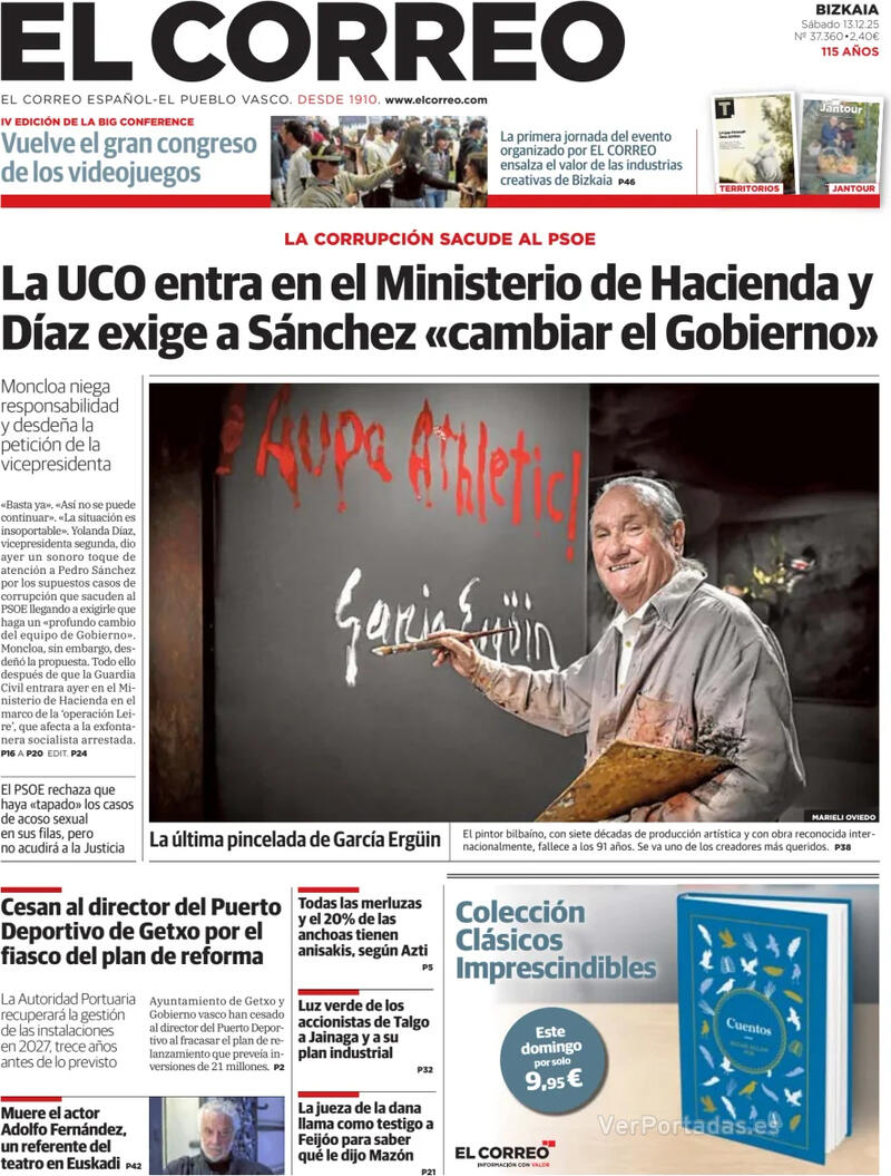 Portada El Periódico 2025-12-13