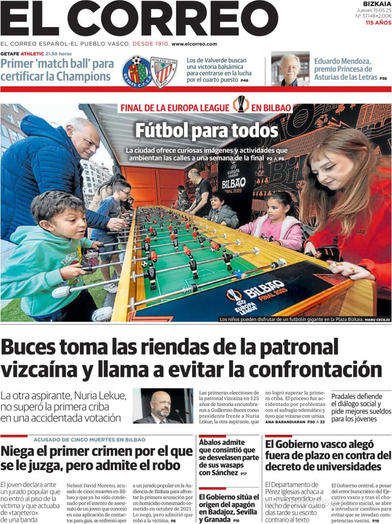 Portada El Periódico 2025-05-15