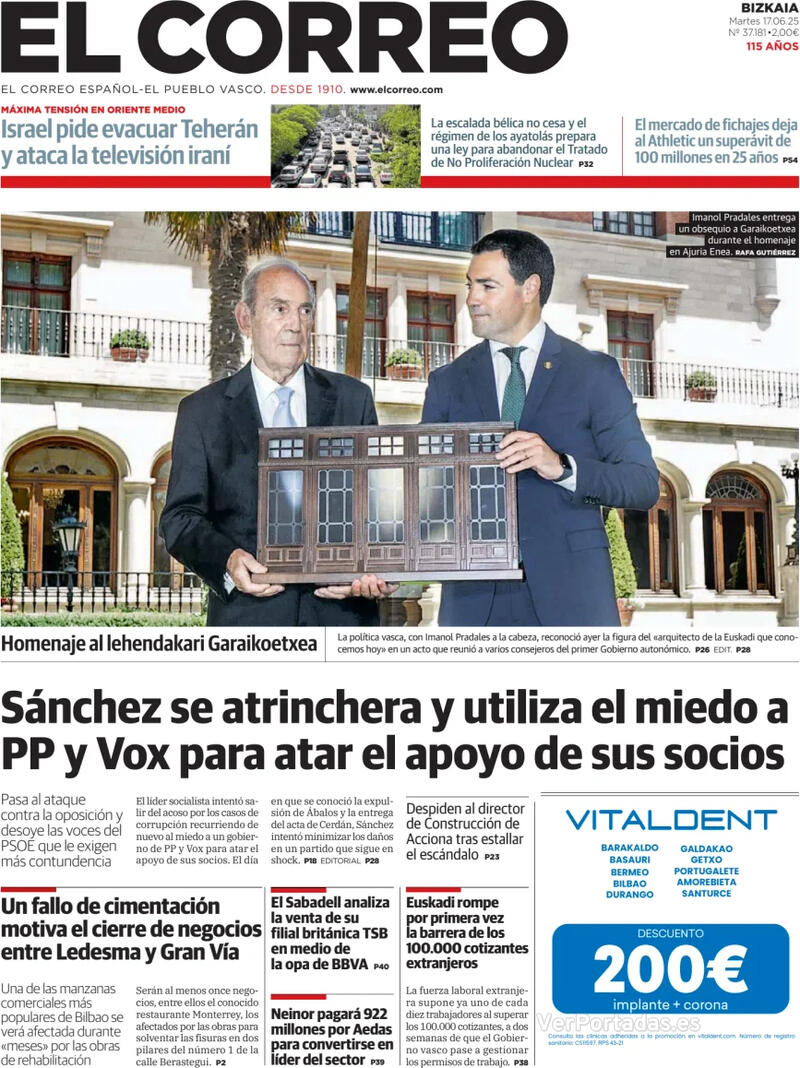 Portada El Periódico 2025-06-17