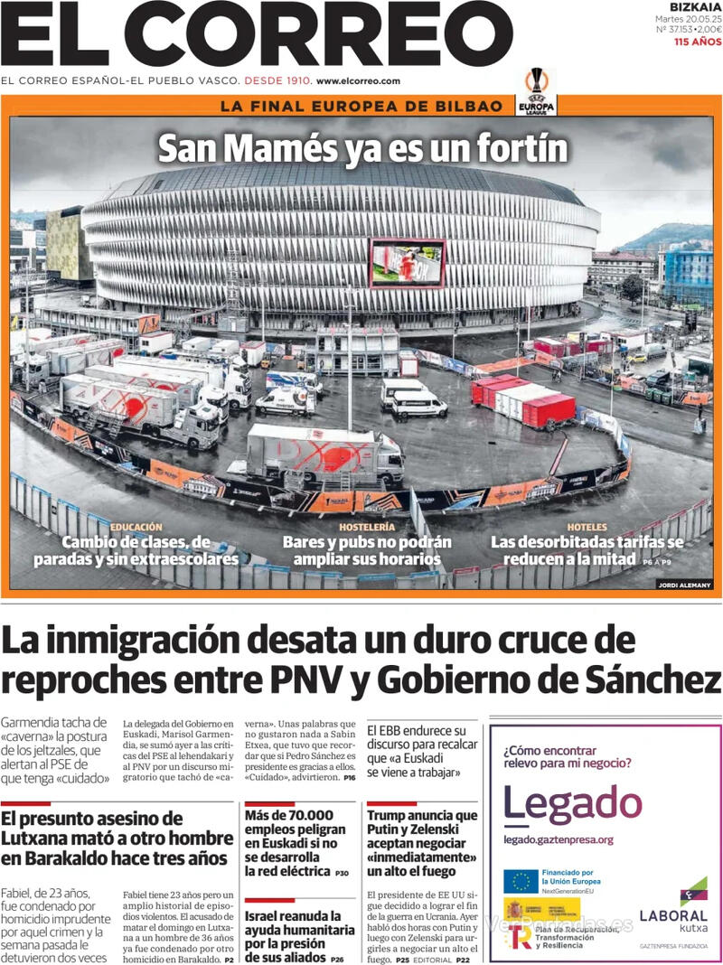 Portada El Periódico 2025-05-20