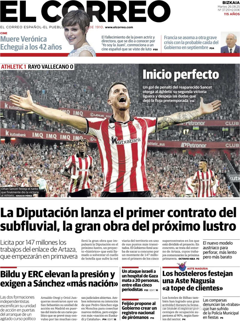 Portada El Periódico 2025-08-26