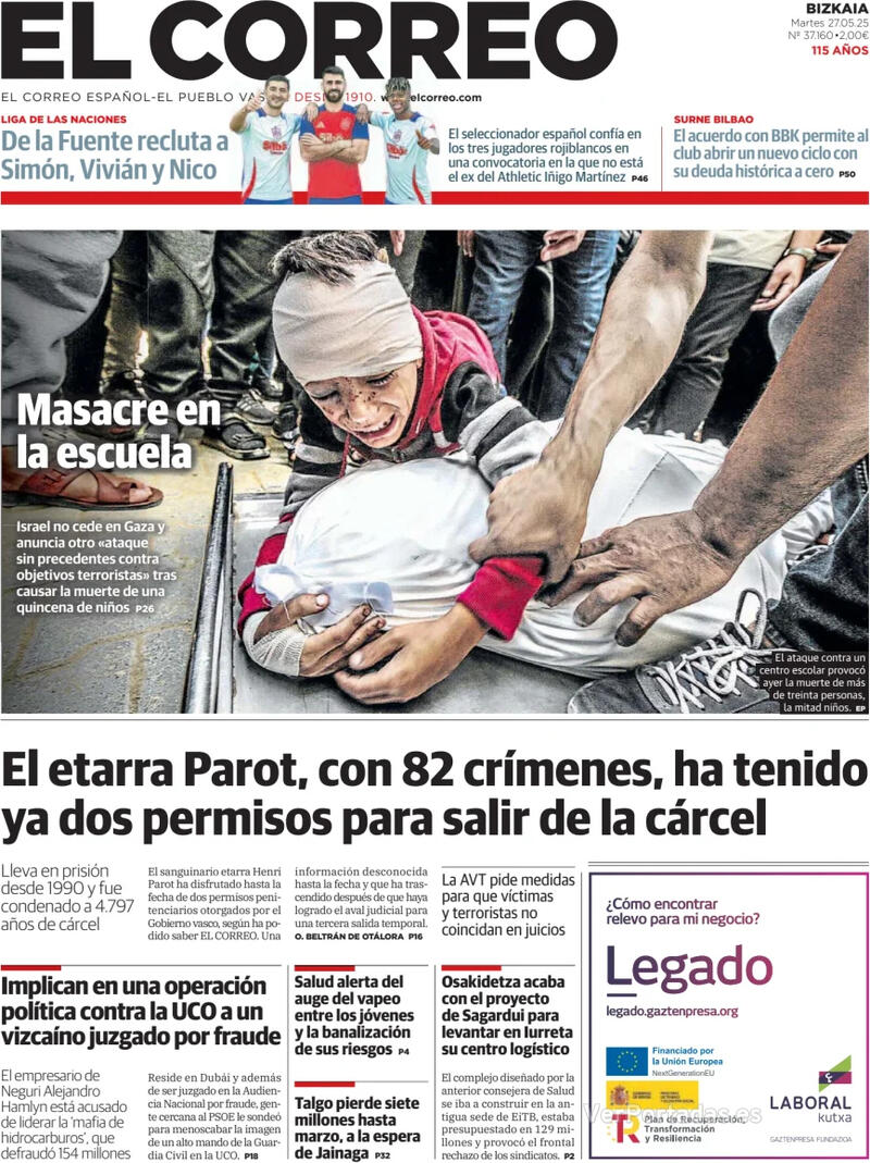Portada El Periódico 2025-05-27