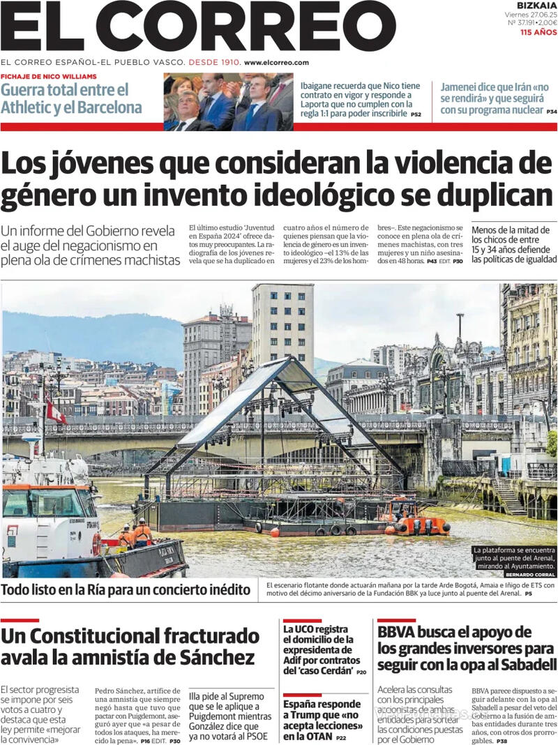 Portada El Periódico 2025-06-27