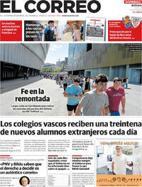 Portada periódico El Correo