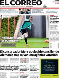 Portada periódico El Correo