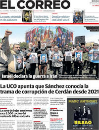 Portada periódico El Correo