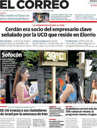 Portada periódico El Correo