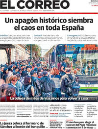 Portada periódico El Correo