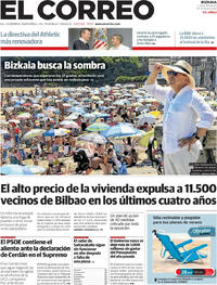 Portada periódico El Correo