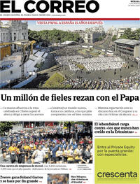 Portada periódico El Correo Portada periódico El Correo