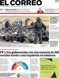 Portada periódico El Correo Portada periódico El Correo